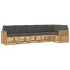 vidaXL Utomhussoffset 6 pcs Vit och antracit 306 x 128,5 x 73 cm