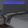 vidaXL S&auml;nggavel LED ljusgr&aring; 180x7x118/128 cm tyg