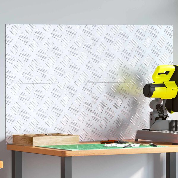 vidaXL Trappsteg Rektangul&auml;r 4 pcs Silver 50 x 30 cm Aluminium