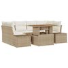 vidaXL Tr&auml;dg&aring;rdsoffset 7 st Beige Poly rattan