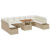 vidaXL Tr&auml;dg&aring;rdsoffset 11 st Beige Poly rattan