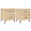 vidaXL S&auml;ngbord 2 st sonoma-ek 40x35x47,5 cm konstruerat tr&auml;