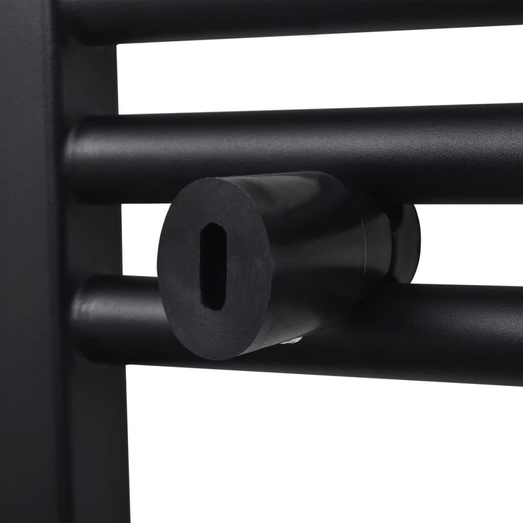 Handdukstork centralvärme element rak 600 x 1160 mm svart | vidaXL.se