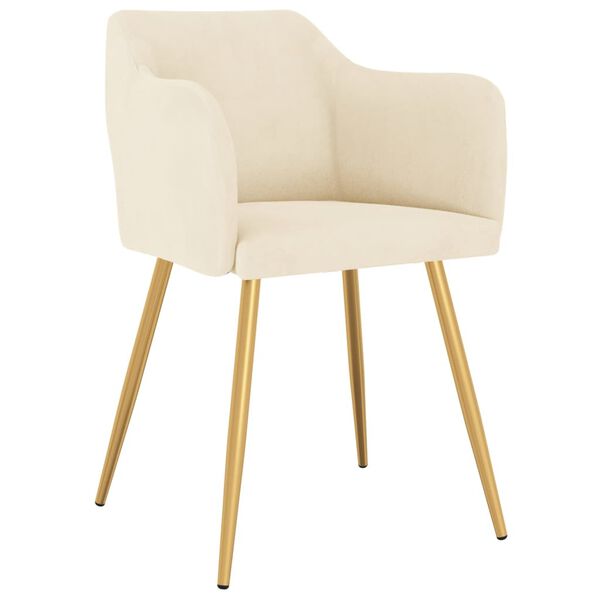 vidaXL Matstolar 4 st gr&auml;ddvit sammet