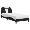 vidaXL Bed "Viana" with Mattress Black and White 90x190 cm Faux Leather