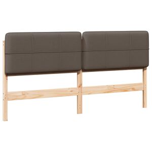 vidaXL Kl&auml;dd s&auml;nggavel Brun och Taupe 200 cm Massiv furu