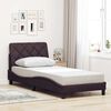 vidaXL Bed Frame without Mattress Dark Brown 90x200 cm Fabric