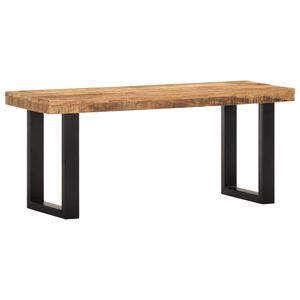 vidaXL B&auml;nk 110 cm massivt grovt mangotr&auml; och st&aring;l