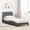 vidaXL Bed with Mattress "Hanko" Dark Grey 80x200 cm Fabric
