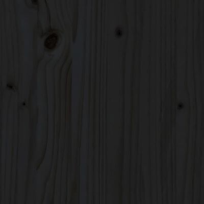 vidaXL Sängram med huvudgavel svart 100x200 cm massivt trä