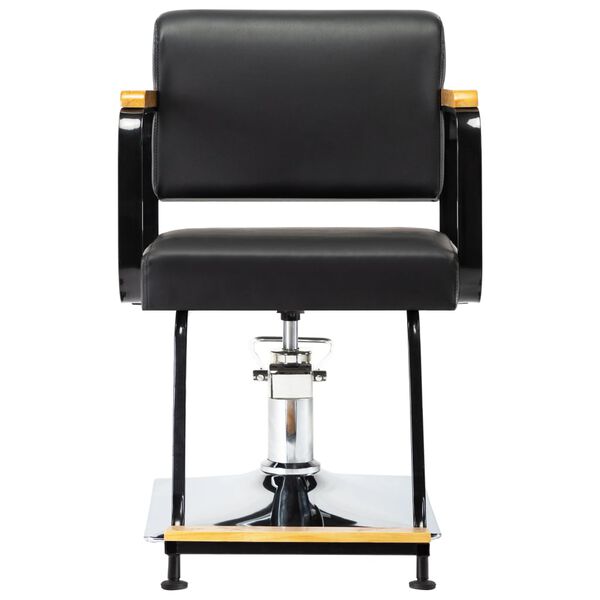 vidaXL Professionell fris&ouml;rstol svart konstl&auml;der