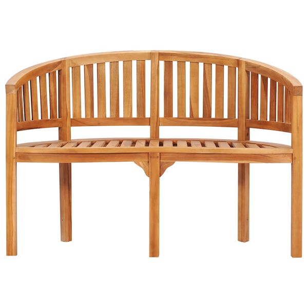 vidaXL Bananbänk 120 cm massiv teak