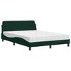 vidaXL Bed with Mattress "Dover" Dark Green 120x200 cm Velvet