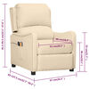 vidaXL Elektrisk massagefåtölj gräddvit tyg