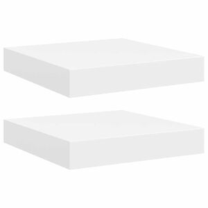 vidaXL Sv&auml;vande v&auml;gghyllor 2 st vit 23x23,5x3,8 cm MDF