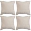 vidaXL Kudd&ouml;verdrag 4 st 40x40 cm mockaimitation polyester beige