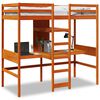 vidaXL Lofts&auml;ng utan madrass vaxbrun 90x190 cm massiv furu