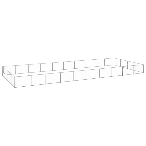 vidaXL Hundg&aring;rd silver 40 m&sup2; st&aring;l