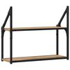 vidaXL Vägg hylla med hylla artisan ek 60 x 21 x 51 cm Konstruerat trä