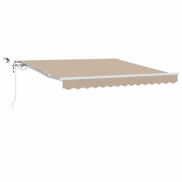 vidaXL Utf&auml;llbar markis Beige 300 x 250 cm Polyester och metall