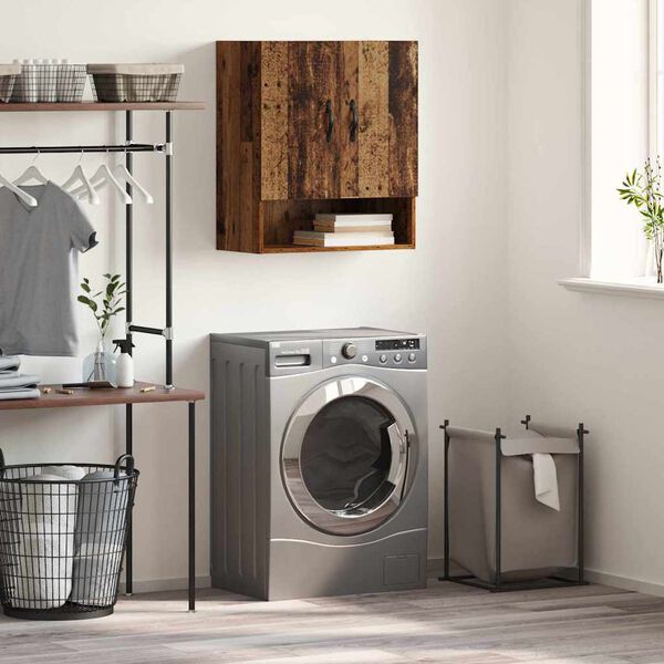 vidaXL V&auml;ggmonterat sk&aring;p Gammalt tr&auml; 60 x 31 x 70 cm Konstruerat tr&auml;