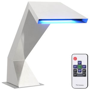 vidaXL Poolfall med RGB LEDs Rostfritt st&aring;l 63,5 x 29 x 51 cm Silver