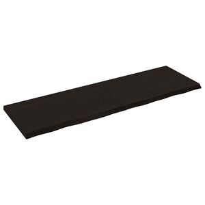 vidaXL V&auml;gghylla m&ouml;rkbrun 160x50x(2-4) cm behandlad massiv ek