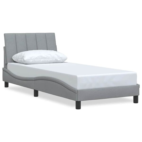 vidaXL Bed Frame without Mattress "Hanko" Light Grey 80x200 cm Fabric