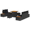 vidaXL Tr&auml;dg&aring;rdsoffset 8 pcs Svart Poly Rattan och Pulverlackerad St&aring;l