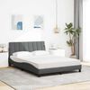 vidaXL Bed with Mattress "Hanko" Dark Grey 140x200 cm Fabric