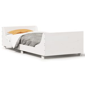 vidaXL S&auml;ngram utan madrass vit 100x200 cm massiv furu