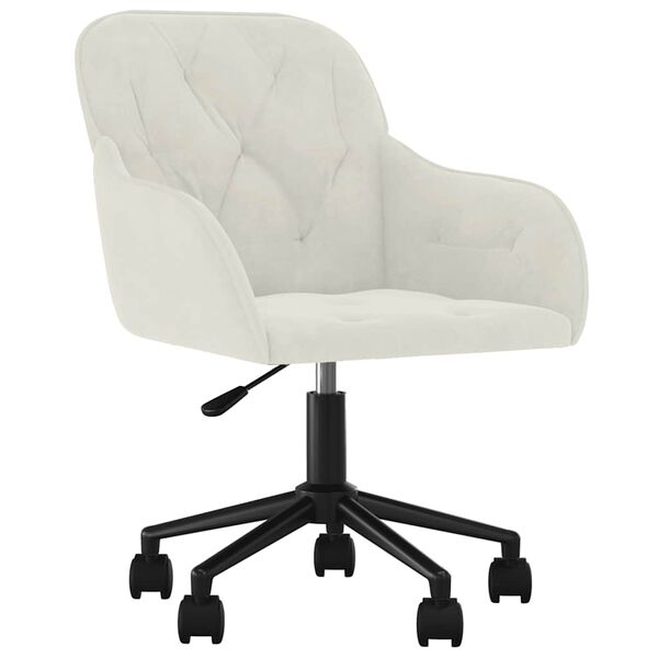 vidaXL Snurrbara matstolar 2 st gr&auml;ddvit sammet