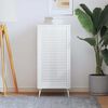 vidaXL Sk&aring;plucka lamelldesign vit 99,3x49,4 cm massiv furu