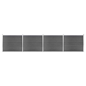 vidaXL Staketpaneler WPC 699x146 cm svart
