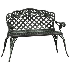 vidaXL Tr&auml;dg&aring;rdsb&auml;nk 108 cm gjuten aluminium gr&ouml;n