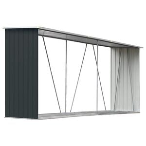 vidaXL Vedskjul galvaniserat st&aring;l 330x84x152 cm antracit