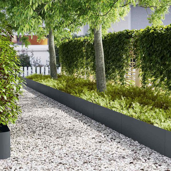 vidaXL Kant f&ouml;r gr&auml;smatta 20 pcs Antracit 100 x 0,05 x 20 cm