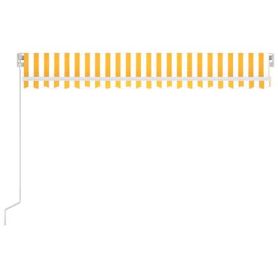 vidaXL Markis manuellt infällbar med LED 400x300 cm gul och vit