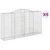 vidaXL Gabioner b&aring;gformade 9 st 300x50x160/180 cm galvaniserat j&auml;rn