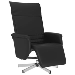 vidaXL Reclinerf&aring;t&ouml;lj med fotst&ouml;d svart konstl&auml;der