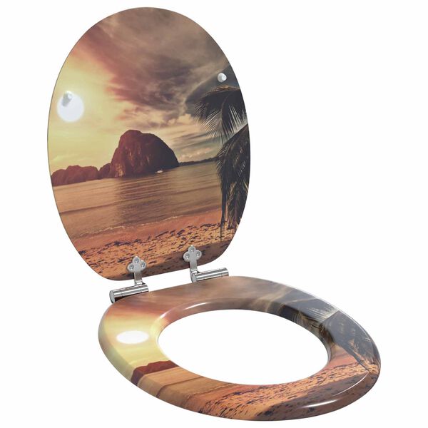 vidaXL Mjukt st&auml;ngande toalettlock Orange 44 x 38 cm MDF-board