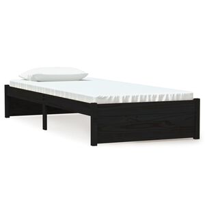 vidaXL S&auml;ngram svart massiv furu 75x190 cm