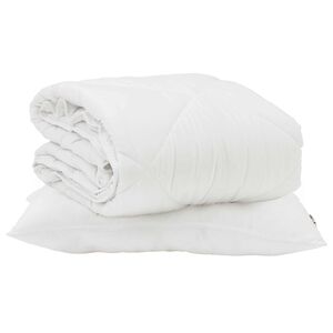 vidaXL Sommar Duvet med kudde 2 pcs Vit Mikrofiber