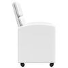 vidaXL Matstolar med hjul 2 pcs Vit 58 x 65 x 98 cm Konstl&auml;der