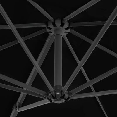 vidaXL Frihängande parasoll med aluminiumstång svart 250x250 cm