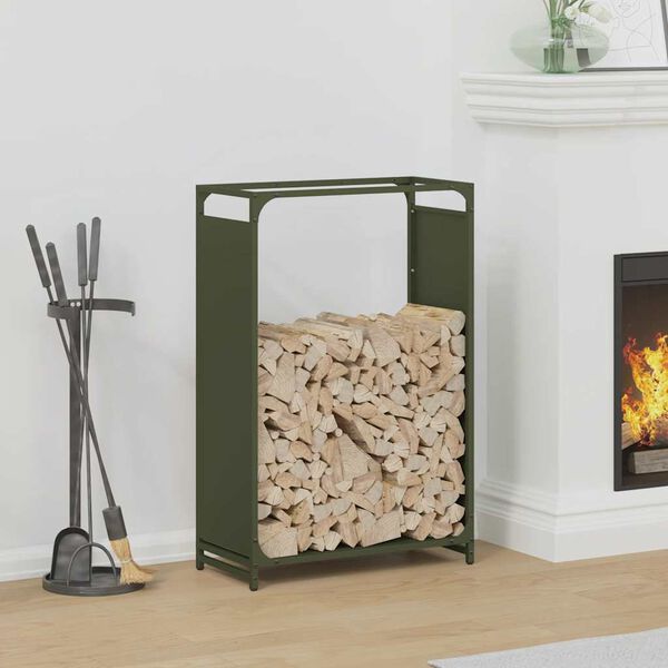 vidaXL Vedst&auml;ll olivgr&ouml;n 60x28x90 cm kallvalsat st&aring;l