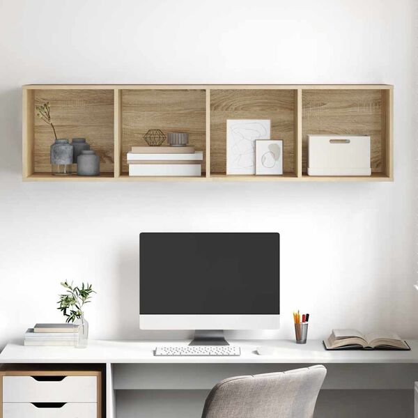 vidaXL V&auml;ggmonterat tv-sk&aring;p somona-ek 37x37x142,5 cm konstruerat tr&auml;