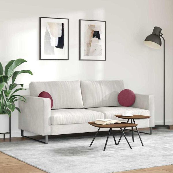 vidaXL Sittkuddar 2 pcs Vinr&ouml;d &Oslash;30 x 13 cm tyg