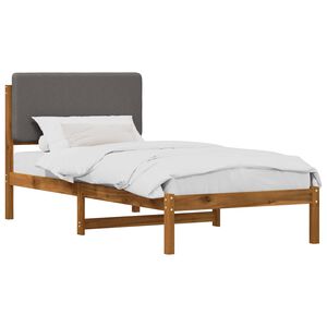 vidaXL S&auml;ngram med Kl&auml;dd Huvudgavel Naturlig och ljusgr&aring; 80 x 200 cm
