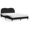 vidaXL Bed "Viana" with Mattress Black 140x190 cm Faux Leather